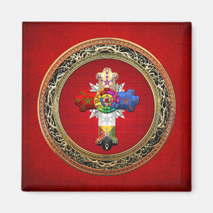 [500] Rosy Cross (Rose Croix) auf Red & Gold Magnet