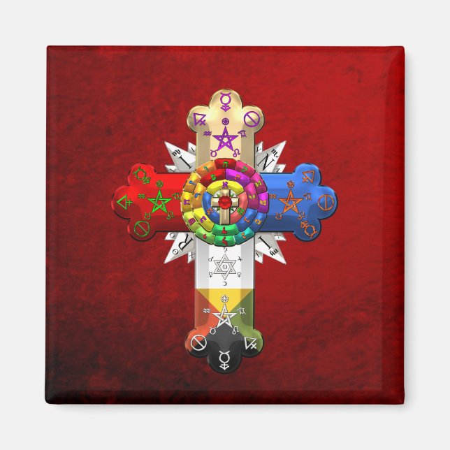 [500] Rosy Cross (Rose Croix) Magnet (Vorne)