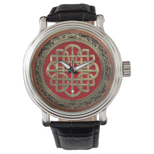 [500] Sacred Celtic Gold Knot Cross Armbanduhr