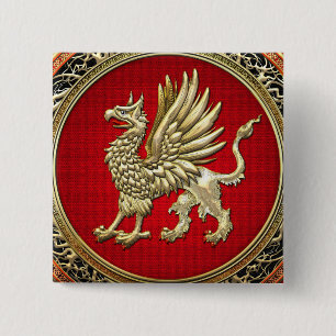 [500] Sacred Gold Griffin Button