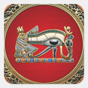 [500] Schatztruhe: Das Auge des Horus Quadratischer Aufkleber