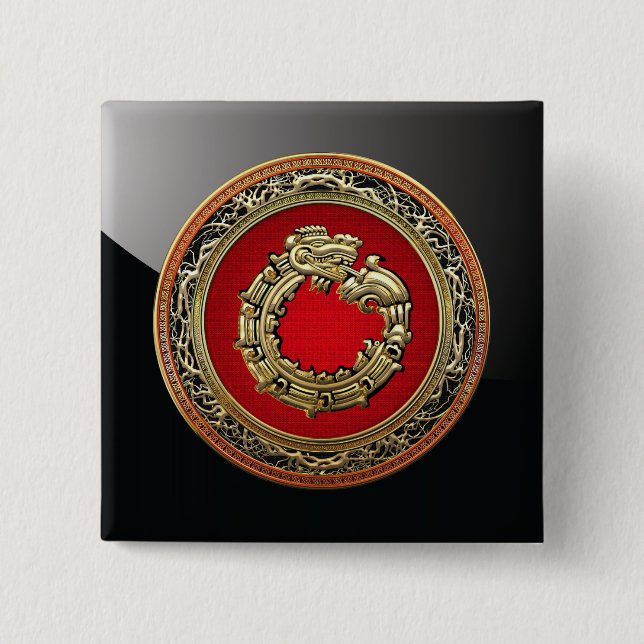 [500] Serpent God Quetzalcoatl [Gold] Button (Vorderseite)