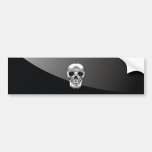 [500] Silver Human Skull Autoaufkleber