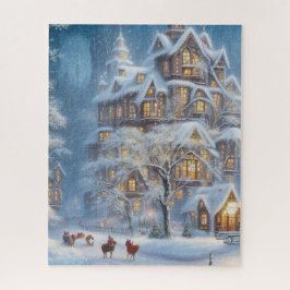 500 Stück Weihnachtspuzzles - Festliches Schloss Puzzle