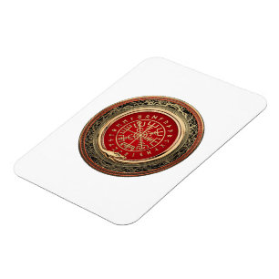 [500] Vegvisir - Viking Gold Magic Runic Compass Magnet
