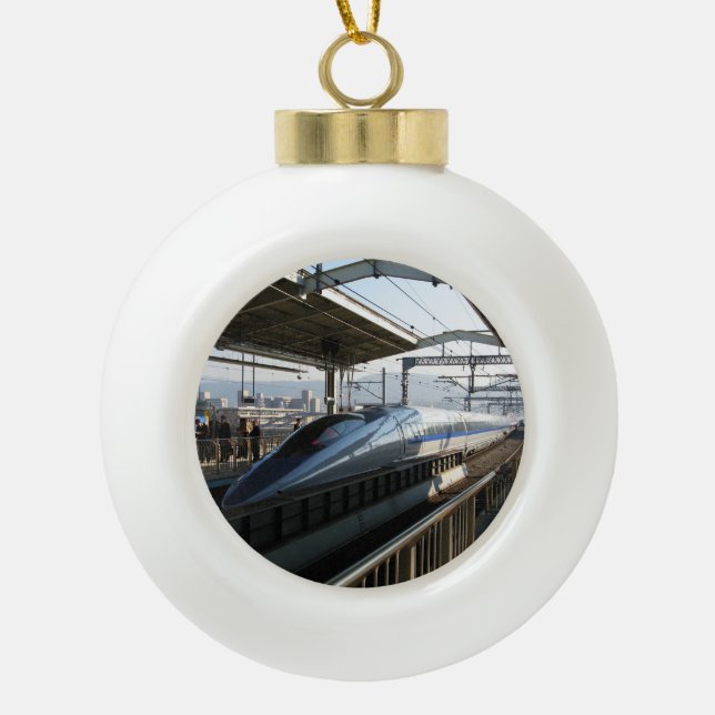 500er-Serie Shinkansen 新 幹 Bullet Train Keramik Kugel-Ornament (Vorderseite)