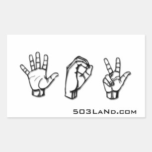 503 Handz mit URL Rechteckiger Aufkleber
