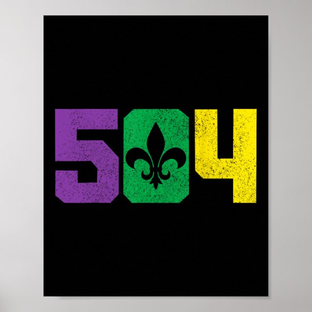 504 Area Code Pride Nola New Orleans Louisiana Mar Poster (Vorne)
