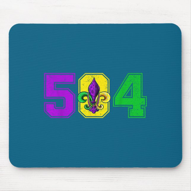 504 Fleur De Lis Mardi Design Mousepad (Vorne)