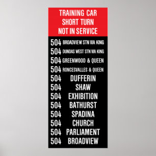 504 KING Replica Rollsign (CLRV) Poster