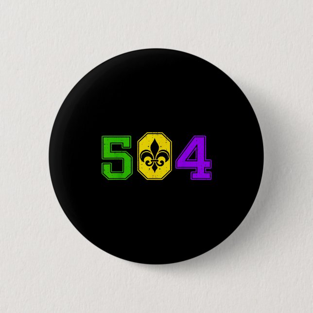 504 Mardi Gras New Orleans Louisiana Carnival Men  Button (Vorderseite)