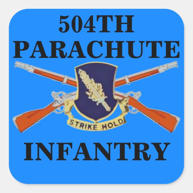 504. PARACHUTE-INFANTRIETISTICKER QUADRATISCHER AUFKLEBER (Vorderseite)