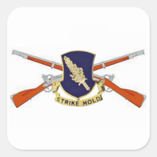 504TH GEWEHR-AUFKLEBER der INFANTERIE-DUI/CROSSED Quadratischer Aufkleber