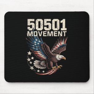 50501 Amerikanische Flagge im Fliegenadler mit Ste Mousepad