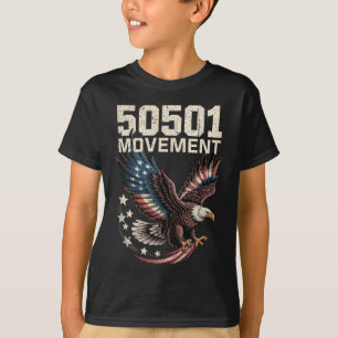 50501 Amerikanische Flagge im Fliegenadler mit Ste T-Shirt