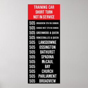 505 DUNDAS Replica TTC Streetcar Rollsign Poster