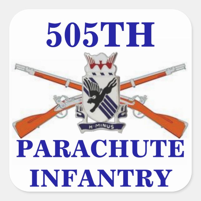 505. PARACHUTE-INFANTRIETISTICKER QUADRATISCHER AUFKLEBER (Vorderseite)