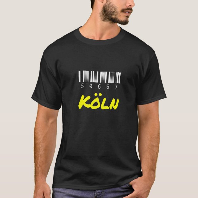 50667 Kölner Barcode mit Postleitzahl aus Köln C T-Shirt (Vorderseite)