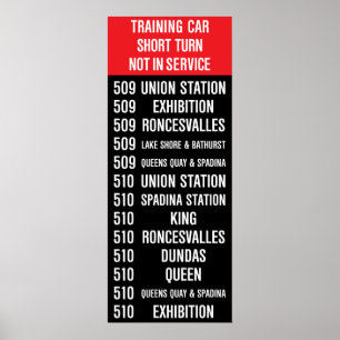 509 HARBOURFRONT/510 SPADINA Rollenzeichen Poster