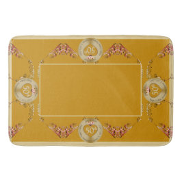 50./1. Golden Ochre Hochzeitstag Bath Mat Badematte
