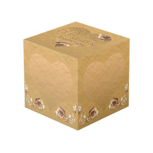 50., 1. Hochzeit Jubiläum Golden Heart Frames  Würfel