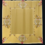 50./1. Hochzeitstag im Golden Ochre Duschvorhang<br><div class="desc">Sie suchen den passenden 50. oder 1. Brautduschvorhang? Dann wird vielleicht eine schöne,  goldfarbene ockerfarbene,  verzierte Wiederholungs- und Edelsteingrafik das Richtige sein,  um ihnen BEIDE zu geben!</div>