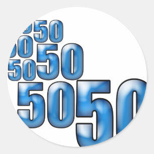 50 50 50 RUNDER AUFKLEBER