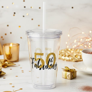 50 50 Gold Glitzer Gift Party Acryltrinkbecher