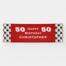 50., 55. Geburtstagsparty Baseball, Name, Rot