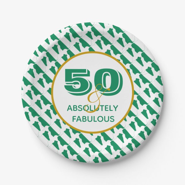 50 & Absolut fabelhafte NIGERIA-Feier Pappteller (Vorderseite)