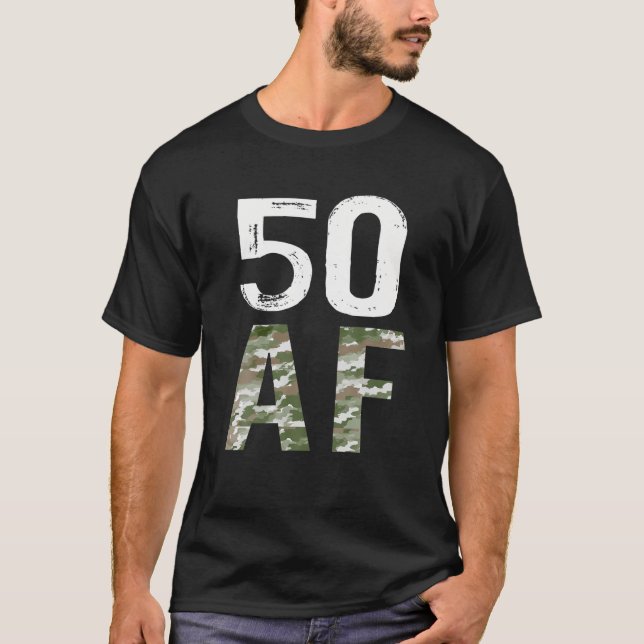 50 AF Vintag 50. Geburtstag Militär T-Shirt (Vorderseite)