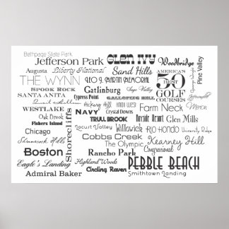 50 Americas Best Golf Courses Poster