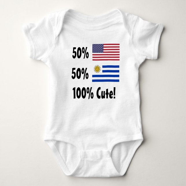 50% Amerikaner50% Uruguayan 100% niedlich Baby Strampler (Vorderseite)