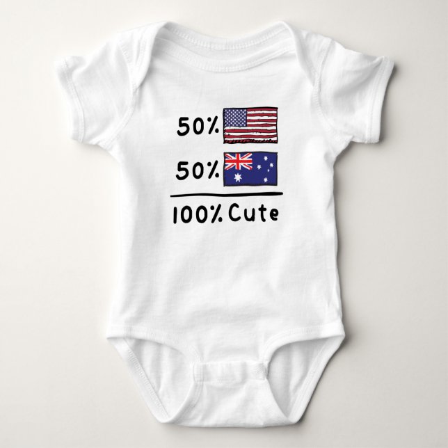 50% Amerikaner 50% Australier 100% Niedlich Austra Baby Strampler (Vorderseite)