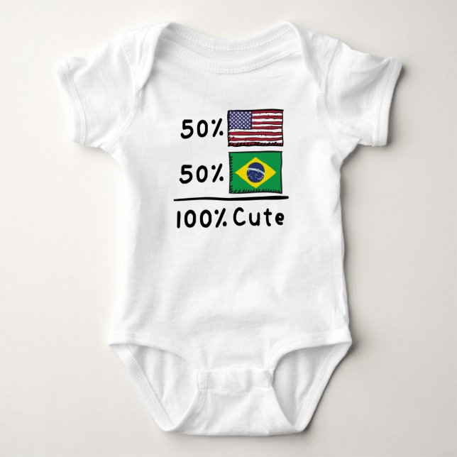 50% Amerikaner 50% Brasilianer 100% Niedlich Brasi Baby Strampler (Vorderseite)