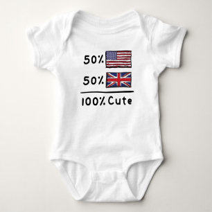 50% Amerikaner 50% Britische 100% Niedlich Großbri Baby Strampler