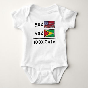 50% Amerikaner 50% Guyaner 100% Niedlich Guyana US Baby Strampler