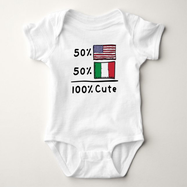 50% Amerikaner 50% Italiener 100% Niedlich Italien Baby Strampler (Vorderseite)