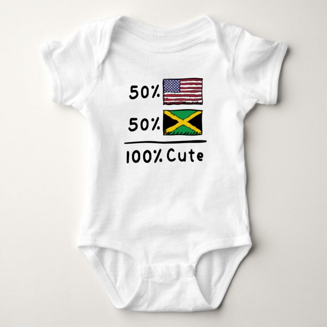 50% Amerikaner 50% Jamaikaner 100% Niedliche U.S.  Baby Strampler (Vorderseite)