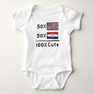 50% Amerikaner 50% Kroatisch 100% Niedlich Kroatie Baby Strampler