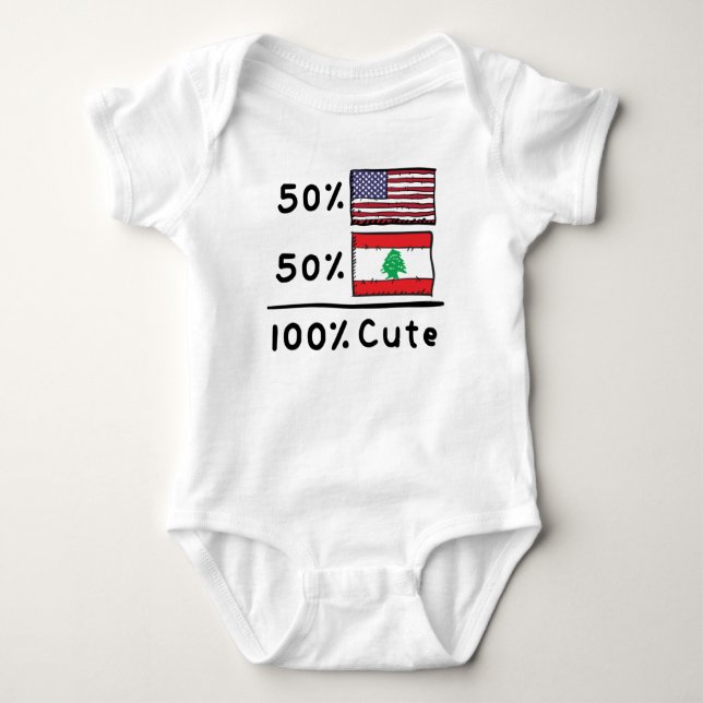 50% Amerikaner 50% Libanesen 100% Niedlich Libanon Baby Strampler (Vorderseite)