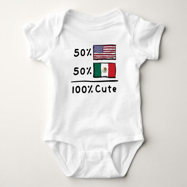 50% Amerikaner 50% Mexikaner 100% Niedlich Mexiko  Baby Strampler (Vorderseite)