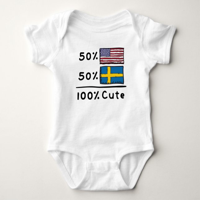 50% Amerikaner 50% Schweden 100% Niedlich Schweden Baby Strampler (Vorderseite)