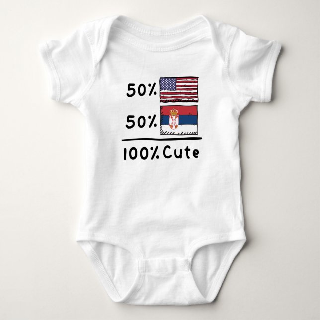 50% Amerikaner 50% Serbisch 100% Niedlich Serbien  Baby Strampler (Vorderseite)