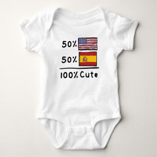 50% Amerikaner 50% Spanisch 100% Niedlich Spanien  Baby Strampler