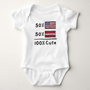 50 % amerikanische 50 % lettische 100 % Niedliche  Baby Strampler