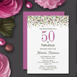 "50 and Fabulous" 50. Geburtstagsparty Einladung
