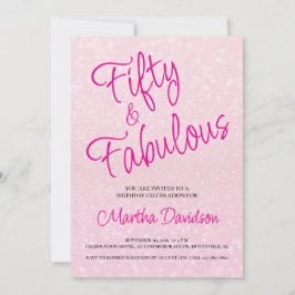 50 and Fabulous | 50th Birthday Invitation Einladung