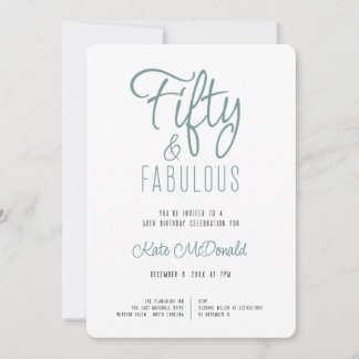 50 and Fabulous 50th Birthday Invitation Einladung