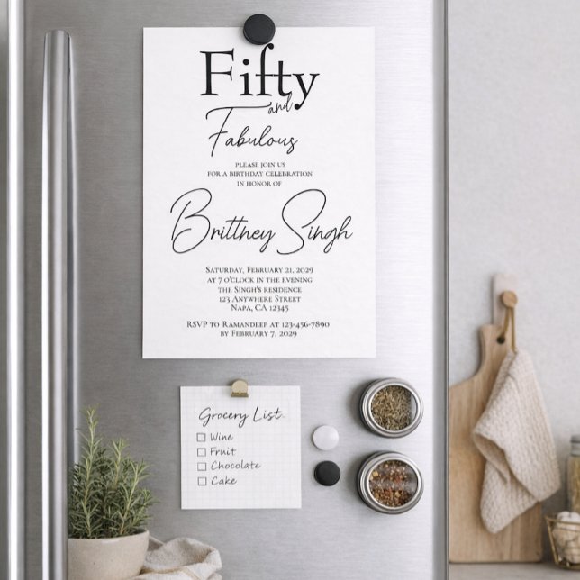 50 and Fabulous | 50th Birthday Party Invitation Einladung (Von Creator hochgeladen)